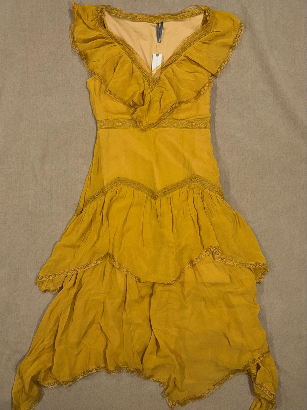 Anthropologie Mustard Midi Dress